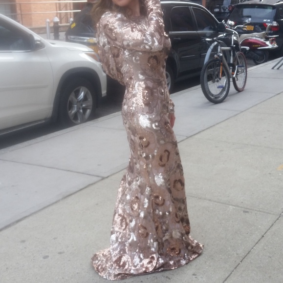 Bagdely Mischka Gold Gown - Picture 3 of 3